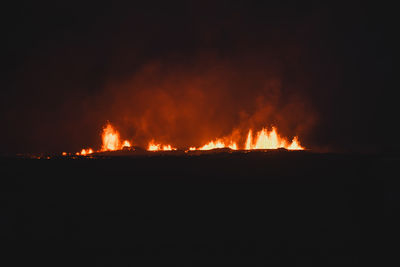 Close-up of bonfire at night