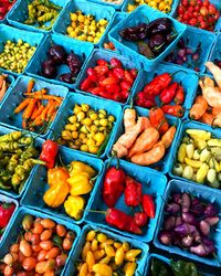 High angle view of fruits for sale in market