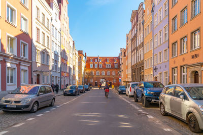 Cars on street in city