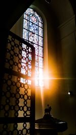 Sunlight streaming through church window