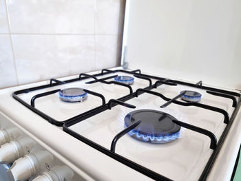 Energy efficiency concept with gas cooker  the cost of natural gas is more expensive. 