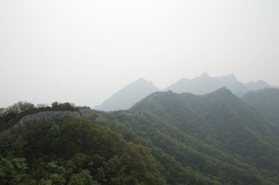 Scenic view of mountains against clear sky