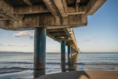 Pier over sea against sky