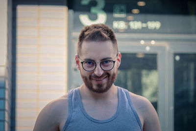 Portrait of young man smiling