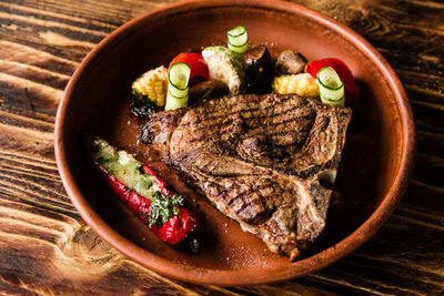 Close-up of meal served in plate