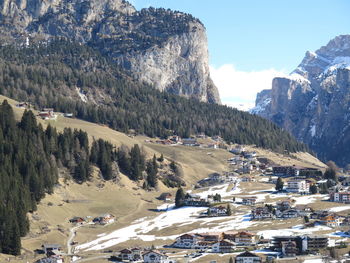 Panoramic view of landscape against sky during winter