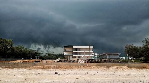 Storm clouds over beach