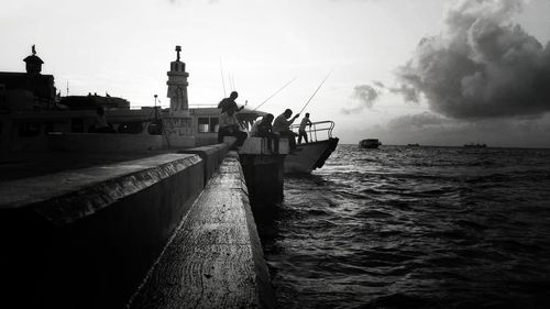 View of pier in sea