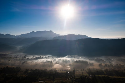 Scenic view of mountains against sky