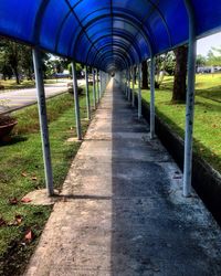 View of walkway in row