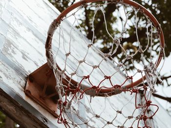 Close-up of basketball hoop