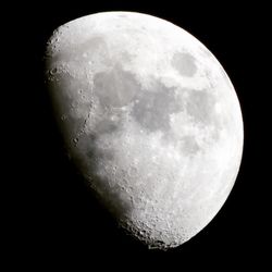 Close-up of moon over black background