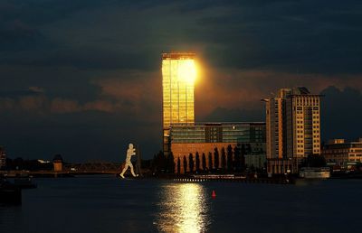 Illuminated cityscape at night