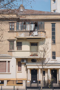 Low angle view of residential building against sky