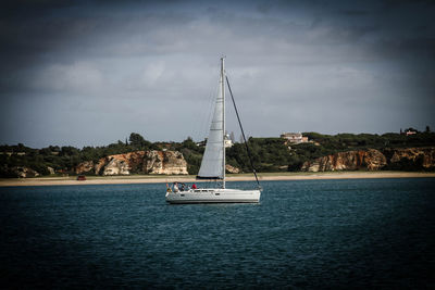 Boats sailing in sea