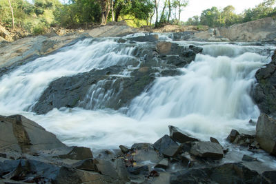 Scenic view of waterfall