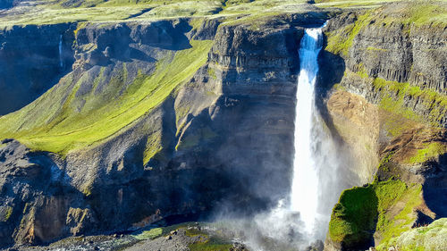 Scenic view of waterfall