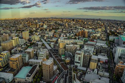 High angle view of cityscape