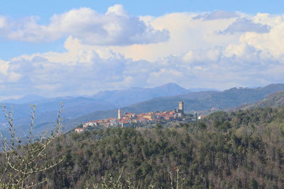 Panoramic view of townscape against sky