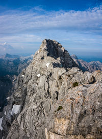 Rock formations on landscape against sky