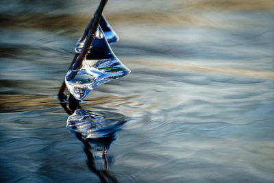 High angle view of water in sea