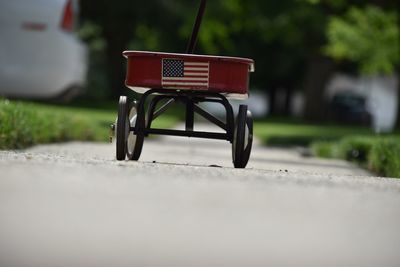 Close-up of empty seat in park