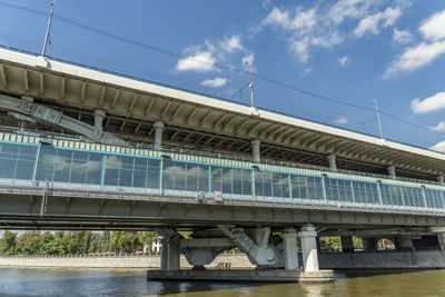 Metro bridge across moscow river in moscow, russia