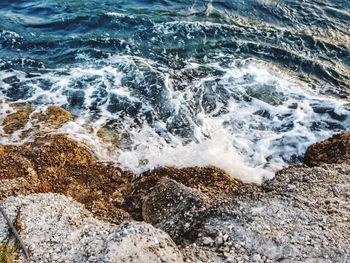 Scenic view of rocky beach