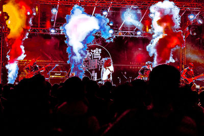 People enjoying at night