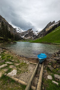 Scenic view of lake against mountains