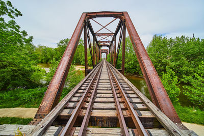 High angle view of bridge against sky