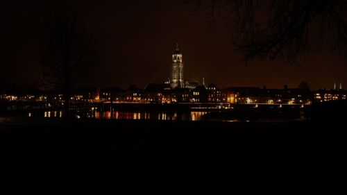 Illuminated city at night