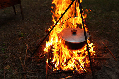 Close-up of bonfire