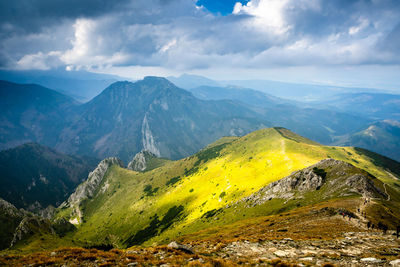 Scenic view of mountains against sky