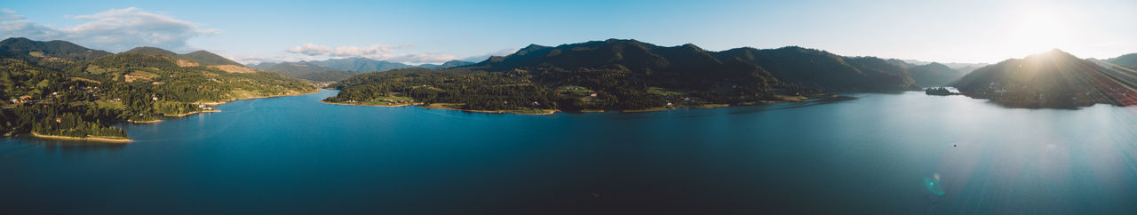 Panoramic view of mountains against sky