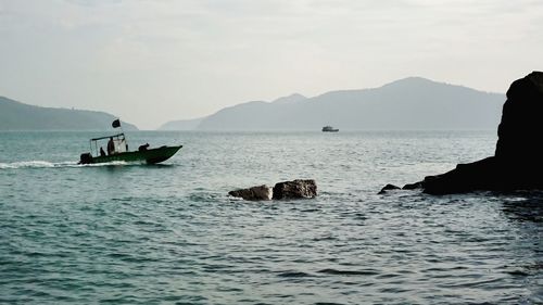 View of people in the sea