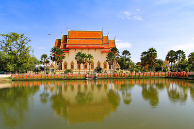 Reflection of building in lake