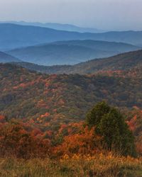 Scenic view of the smoky mountains from max patch in the pisgah national forest 