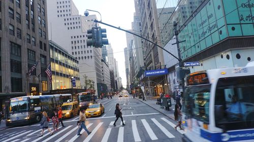 Traffic on road in city