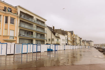 Beach huts after the rain