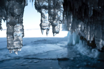 Close-up of ice crystals