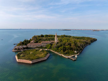 High angle view of sea against sky