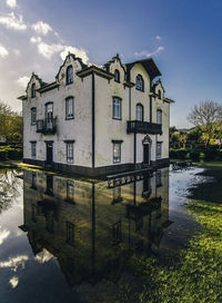 Reflection of built structures in water