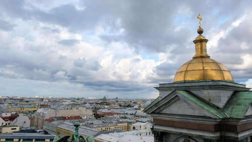 Saint petersburg aerial view from colonnade of st. isaac's cathedral in summer day, russia