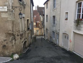 Narrow alley amidst buildings in city