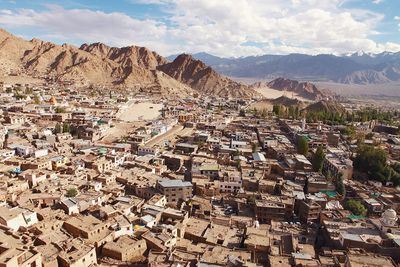 Aerial view of mountain range