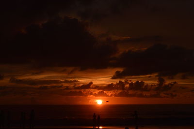 Scenic view of sea at sunset