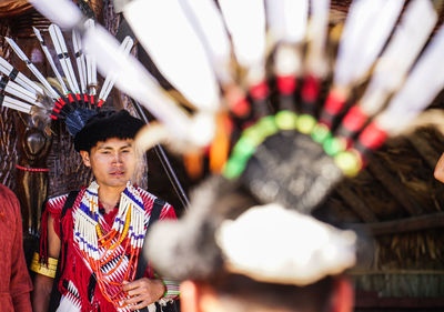 Portrait of young man looking away