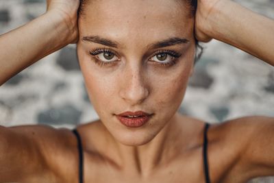 Close-up portrait of young woman