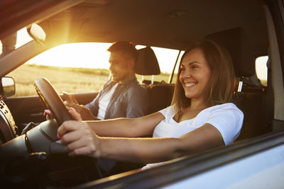 Couple on road trip